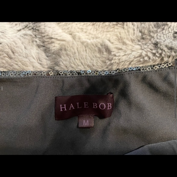 Hale Bob SPARKLING METALLIC GRAY mini dress. Size L - Picture 6 of 10